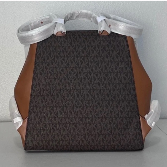 Michael Kors Logo Freya Medium Brown/ Acorn Backpack - Picture 5 of 7
